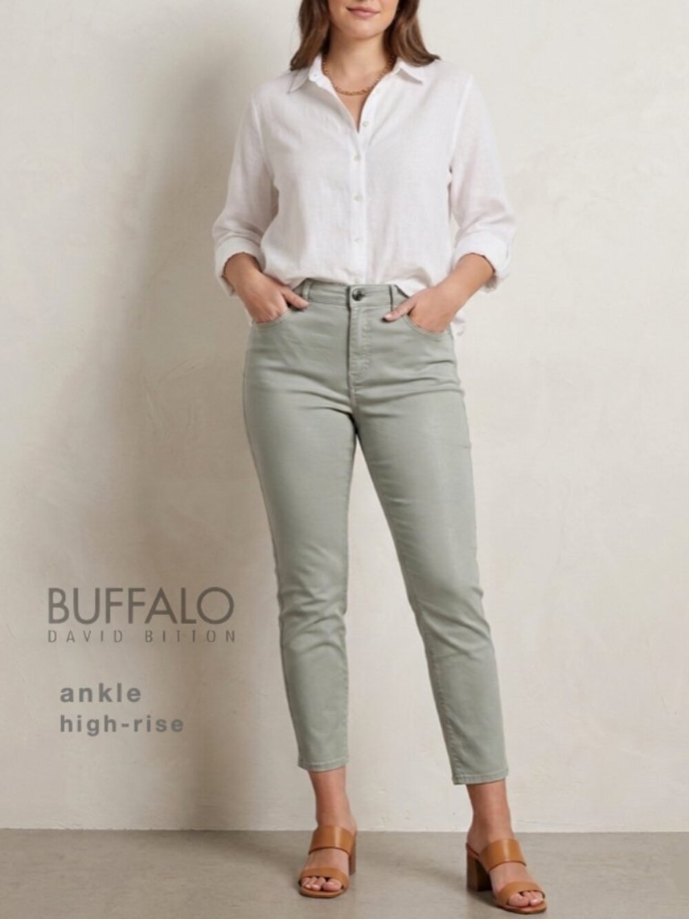 2/$29 Buffalo David Bitton ankle skinny pants size 10/30 stretchy mid-rise